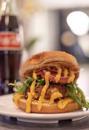 Falafel Burger  at BeeWali's Vegan AF in Los Angeles