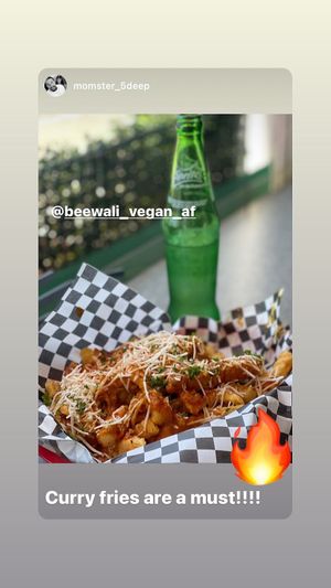 Curry fries  at BeeWali's Vegan AF in Los Angeles