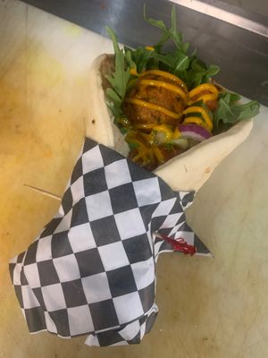 Falafel wrap at BeeWali's Vegan AF in Los Angeles