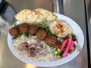 Falafel plate  at BeeWali's Vegan AF in Los Angeles