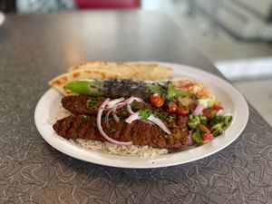 Kebabs at BeeWali's Vegan AF in Los Angeles