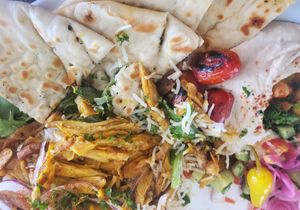 Daring chikn Shwarma at BeeWali's Vegan AF in Los Angeles