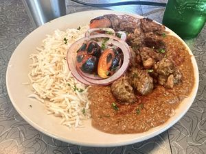 Lamb masala  at BeeWali's Vegan AF in Los Angeles