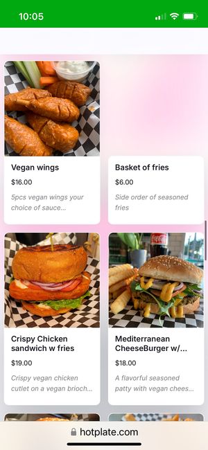 Menu Feb 2025   at BeeWali's Vegan AF in Los Angeles