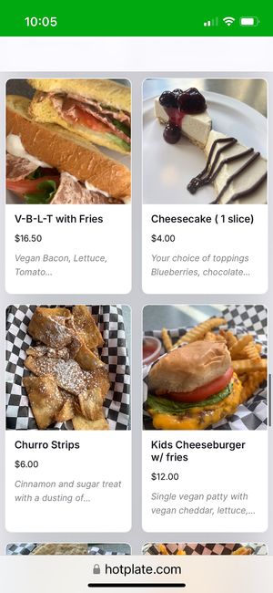 Menu Feb 2025   at BeeWali's Vegan AF in Los Angeles