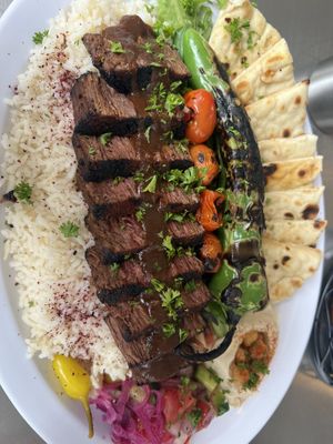 Steak plate   at BeeWali's Vegan AF in Los Angeles