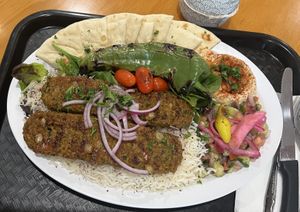 Kebab Plate 10/10  at BeeWali's Vegan AF in Los Angeles