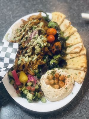 Chicken shawarma platterr  at BeeWali's Vegan AF in Los Angeles