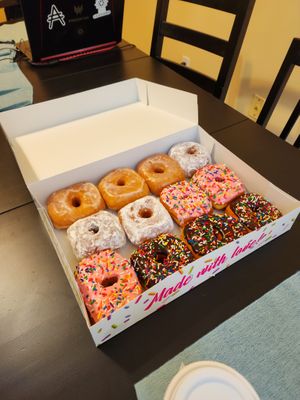Vegan Classic Dozen Donuts at Pink Love Donuts and More in Miami Beach