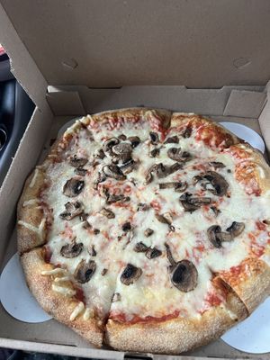 build your own with vegan cheese and mushrooms  at Mellow Mushroom in Savannah