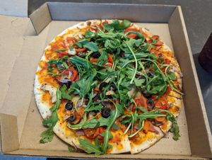 vegan pizza at SEA - Caffe D'Arte - Concourse A and North Satellite in Seattle