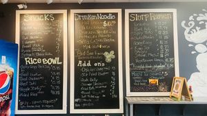 This in-person menu shows vegan-possible options, unlike the online menu. Use this one for guidance!  at Drunken Noodle in Fargo