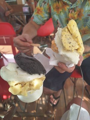 Delicious vegan ice cream special cahuita, cas, guanabana, tropical, maracuja at Gelato in Cahuita