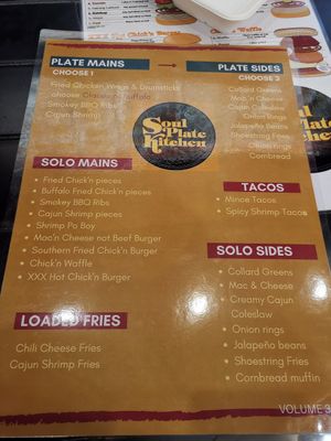 Sould food menu at Lord of the Fries in Windsor