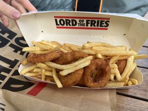 Vegan combo platter thing, just do it  at Lord of the Fries in Windsor