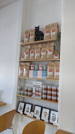 Local retail selection at Meow Cafe in Epping