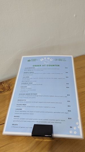 Awesome menu at Meow Cafe in Epping