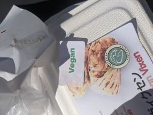 THEY PUT BEEF IN MY VEGAN VIXEN WRAP. DO NOT EAT HERE VEGANS. at The Earl in Tokyo