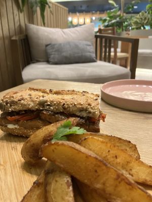 Tofu toast  at Evergreen Organics - Gate Mall in Doha