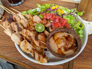 'chicken' satay at Burgreens Canggu - Healthy Plant-Based Eatery in Canggu