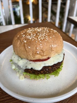 Mushroom burger  at Burgreens Canggu - Healthy Plant-Based Eatery in Canggu