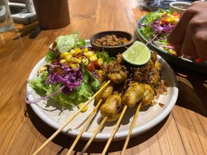Satay “chicken"  at Burgreens Canggu - Healthy Plant-Based Eatery in Canggu