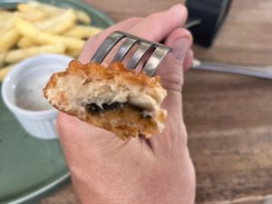 Fysh. So tasty   at Burgreens Canggu - Healthy Plant-Based Eatery in Canggu