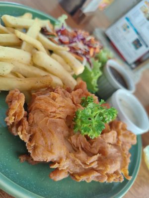 The fried chicken at Burgreens Canggu - Healthy Plant-Based Eatery in Canggu