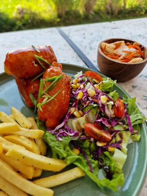 Korean spicy Ribs at Burgreens Canggu - Healthy Plant-Based Eatery in Canggu