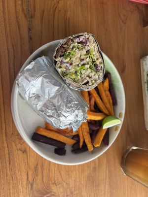 vegan beef wrap  at Burgreens Canggu - Healthy Plant-Based Eatery in Canggu