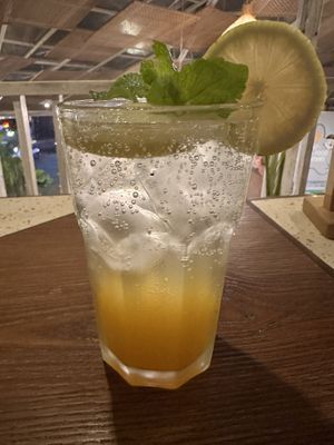 Ginger turmeric sofa water   at Burgreens Canggu - Healthy Plant-Based Eatery in Canggu