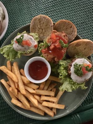 Sliders trio  at Burgreens Canggu - Healthy Plant-Based Eatery in Canggu