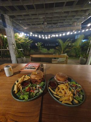 Chick’n and Beefless burgers   at Burgreens Canggu - Healthy Plant-Based Eatery in Canggu