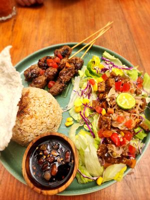 Balinese Satay Platter at Burgreens Canggu - Healthy Plant-Based Eatery in Canggu