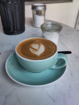 Flat white coffee at Universe Cafe in Mannheim