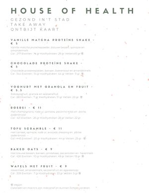 Take away menu breakfast at House of Health in Berchem
