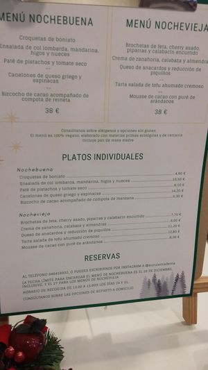 Xmas' and new years' specials. Super nice! at Suculenta- Alimentos de Origen Vegetal in Bilbao