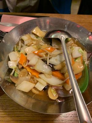 Stir-fry with tofu (there was no tofu today)  at China Restaurant Shang-Hai in Kitzbuehel