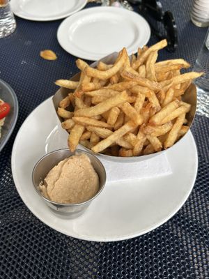 Fries and cashew aioli  at Chez Piggy in Kingston
