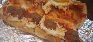 Vegan meatball parm sub at Brickyard Pizza in Saugerties