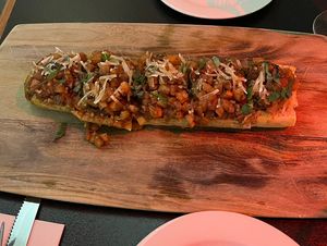 Bruschetta with "Fauxmage"  at La Piazzetta - Saint Jean in Quebec