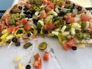 Vegan pizza!   at Driftwood Pizza & Subs in Marathon