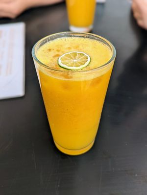 Maracuyá juice at Karavan in San Pedro De Atacama