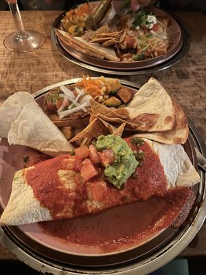 second time visit meal : vegetarian burrito combo  at El Pancho in Osaka