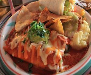 This is the veggie enchilada set. So delish!  at El Pancho in Osaka
