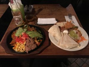 Vegetarian combination - fajitas  at El Pancho in Osaka