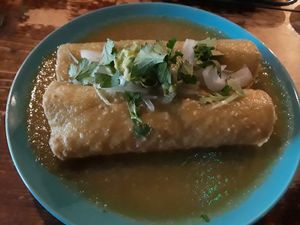Avacado verde enchiladas at El Pancho in Osaka