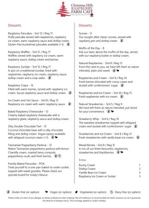   at Christmas Hills Raspberry Farm Café in Elizabeth Town