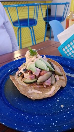 Tostada de aguachile at La PlantisquerÍa in Mexico City