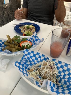 Sentadilla, camalord y tostada de aguachile   at La PlantisquerÍa in Mexico City